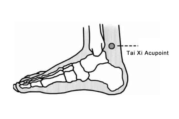 Emplacement du point Tai Xi (3R)